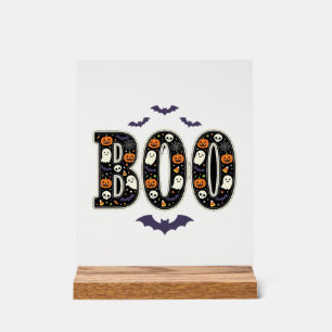 Süßes Halloween Boo Geist Kürbis Design Acrylschild