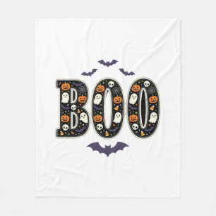 Süßes Halloween Boo Geist Kürbis Design Fleecedecke