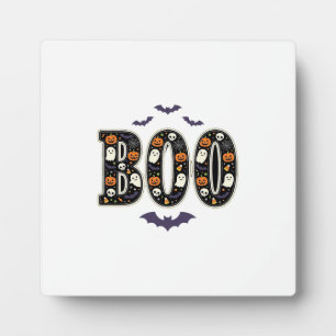 Süßes Halloween Boo Geist Kürbis Design Fotoplatte