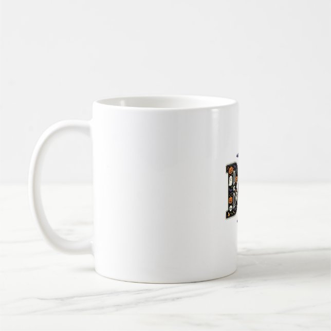 Süßes Halloween Boo Geist Kürbis Design Kaffeetasse (Links)