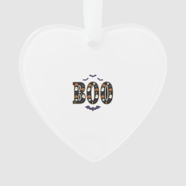 Süßes Halloween Boo Geist Kürbis Design Ornament (Vorderseite)