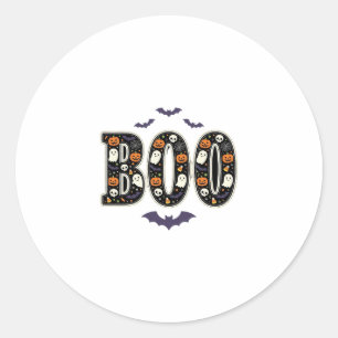 Süßes Halloween Boo Geist Kürbis Design Runder Aufkleber