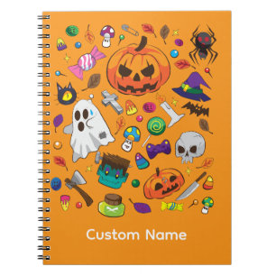 Süßes Halloween-Charakter-Muster Notizblock
