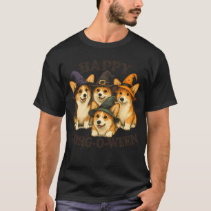 Süßes Halloween Corgi Hexen Rudel Lustiges Hundede T-Shirt