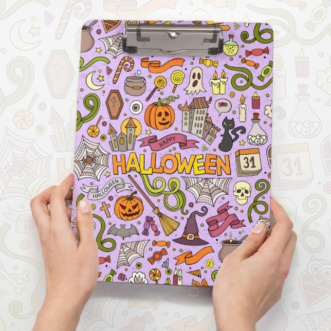 Süßes Halloween-Doodle-Muster Klemmbrett (Von Creator hochgeladen)
