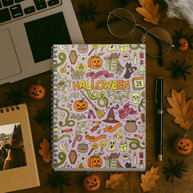 Süßes Halloween-Doodle-Muster Notizblock (Von Creator hochgeladen)
