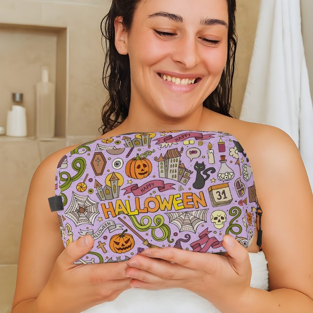 Süßes Halloween-Doodle-Muster Waschbeutel (Von Creator hochgeladen)