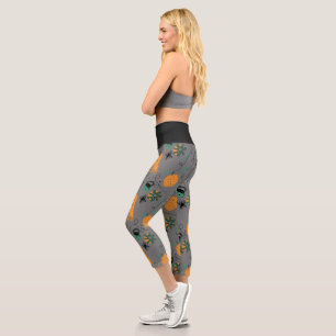 Süßes Halloween-Doodle-Muster Yoga Capri Leggings