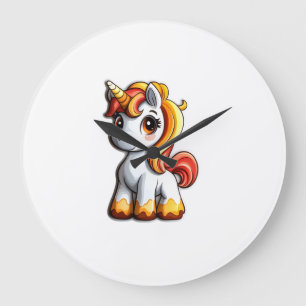 Süßes Halloween Einhorn Candy Corn Horn Magisches  Große Wanduhr