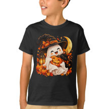 Süßes Halloween-Geist-Kürbis-Kinder-T-Shirt