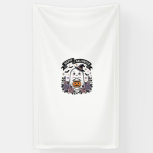 Süßes Halloween-Geist-Kürbis-Vintage-Shirt-Design_ Banner