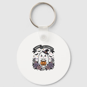 Süßes Halloween-Geist-Kürbis-Vintage-Shirt-Design_ Schlüsselanhänger