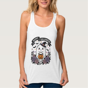 Süßes Halloween-Geist-Kürbis-Vintage-Shirt-Design_ Tank Top