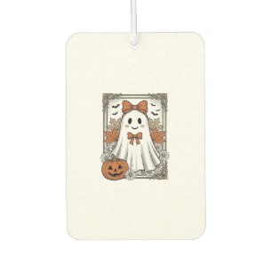 Süßes Halloween-Geist Vintage-Stickerei-Shirt-Desi Autolufterfrischer