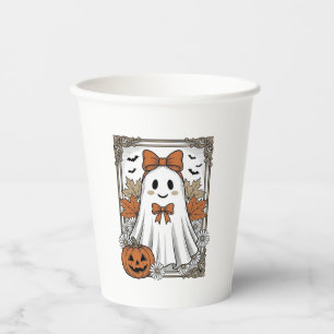 Süßes Halloween-Geist Vintage-Stickerei-Shirt-Desi Pappbecher