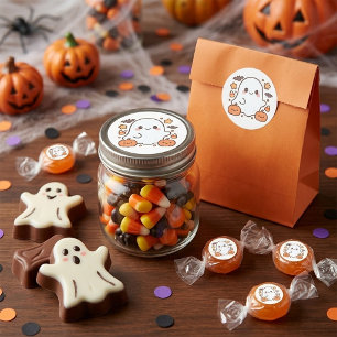 Süßes Halloween-Geister-Clipart, Lustig und süßes Runder Aufkleber