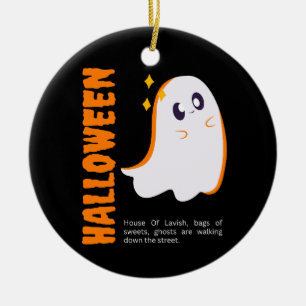 Süßes Halloween-Geister-Ornament - Gruseliges Schw Keramik Ornament