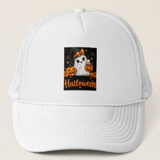 Süßes Halloween-Geister-Shirt – Frohes Halloween K Truckerkappe