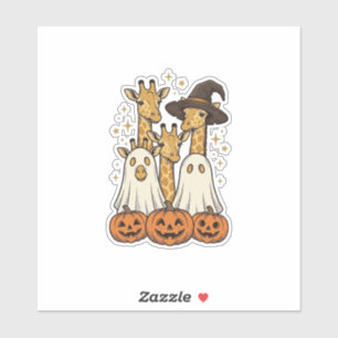 Süßes Halloween-Giraffen-Geister-Kürbis-Shirt-Desi Aufkleber
