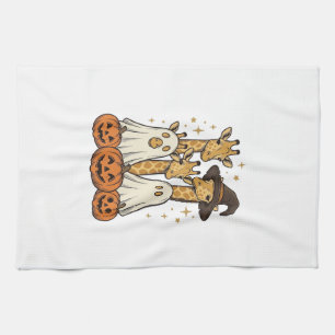 Süßes Halloween-Giraffen-Geister-Kürbis-Shirt-Desi Geschirrtuch