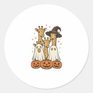 Süßes Halloween-Giraffen-Geister-Kürbis-Shirt-Desi Runder Aufkleber