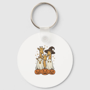 Süßes Halloween-Giraffen-Geister-Kürbis-Shirt-Desi Schlüsselanhänger