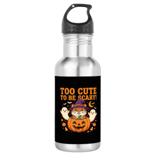 Süßes Halloween Hamster Kürbis Geist Design_1 Edelstahlflasche