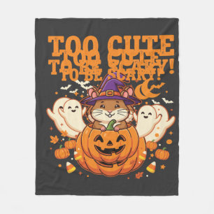 Süßes Halloween Hamster Kürbis Geist Design_1 Fleecedecke