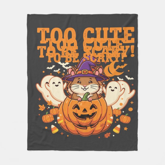 Süßes Halloween Hamster Kürbis Geist Design_1 Fleecedecke (Vorderseite)