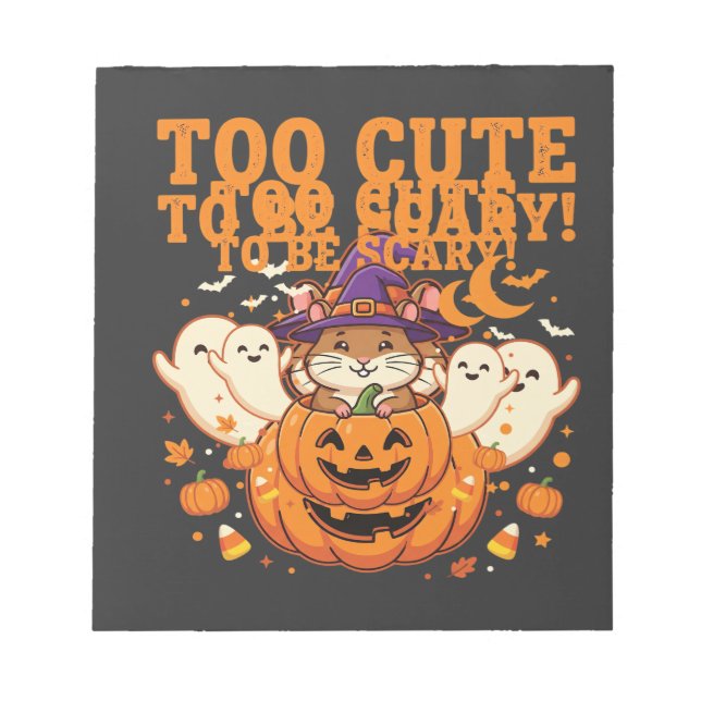 Süßes Halloween Hamster Kürbis Geist Design_1 Notizblock (Vorderseite)