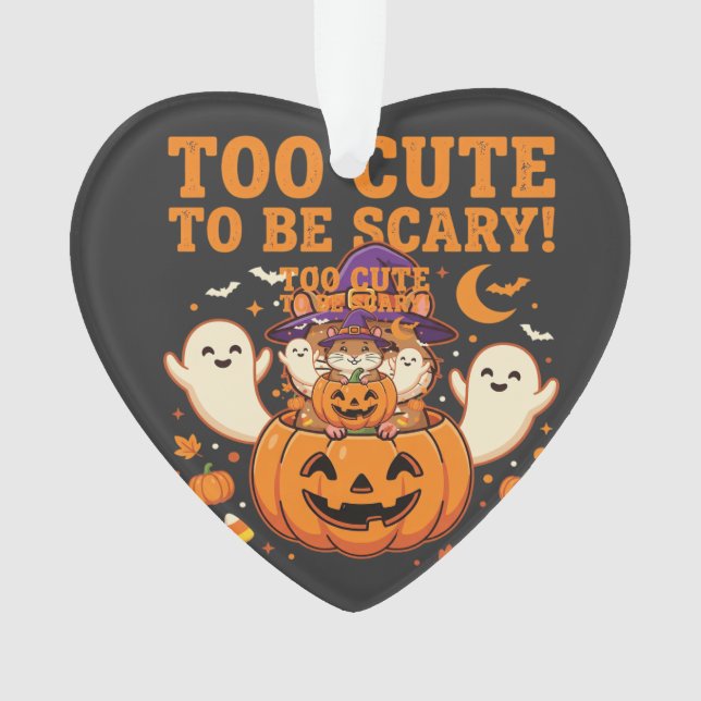 Süßes Halloween Hamster Kürbis Geist Design_1 Ornament (Vorderseite)