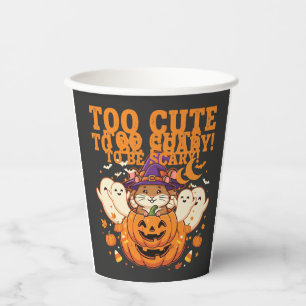 Süßes Halloween Hamster Kürbis Geist Design_1 Pappbecher