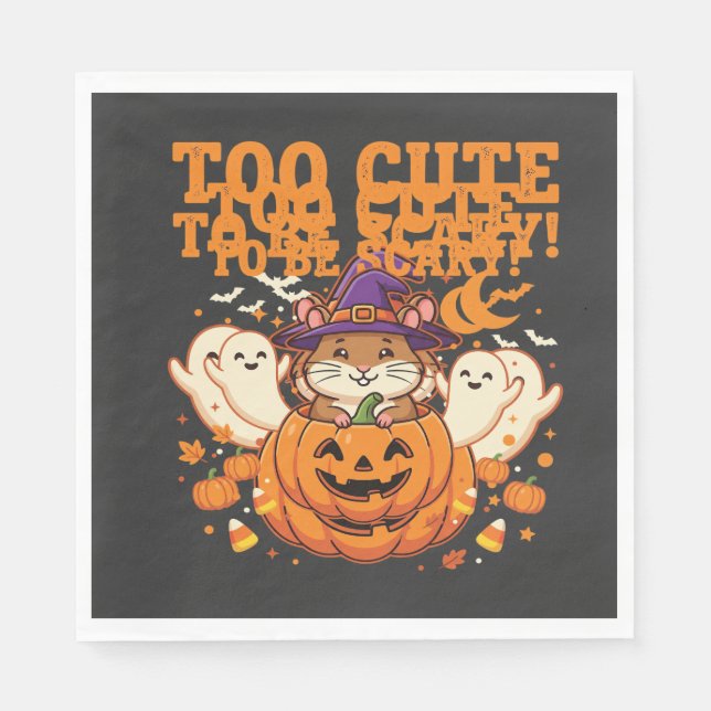 Süßes Halloween Hamster Kürbis Geist Design_1 Serviette (Vorderseite)