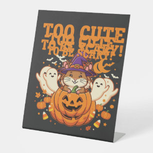 Süßes Halloween Hamster Kürbis Geist Design_1 Sockelschild