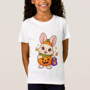 Süßes Halloween-Hasen-Kürbis-Kostüm-Kinder-T-Shirt T-Shirt