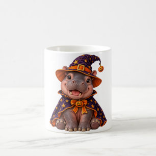 Süßes Halloween-Hexen-Nilpferd-Zauberer-Kostüm Kaffeetasse