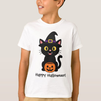 Süßes Halloween-Kitty-Grafik-T-Shirt T-Shirt