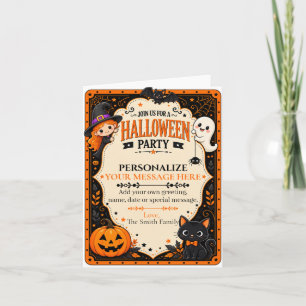 Süßes Halloween-Kostüm Einladung