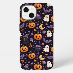 Süßes Halloween-Kürbis-Geist-Katze-Fledermaus-Must iPhone 13 Hülle