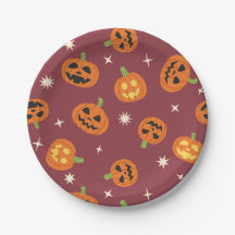 Süßes Halloween-Kürbismuster dunkelrot