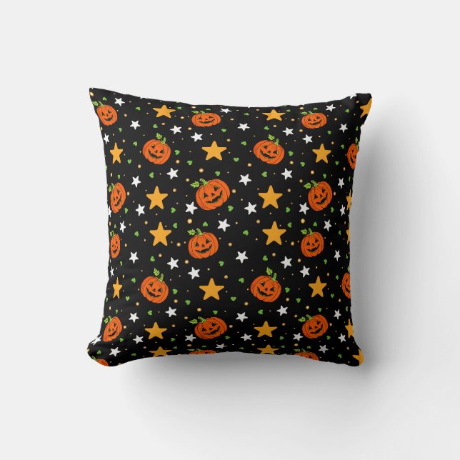 Süßes Halloween-Kürbismuster Kissen (Vorderseite)