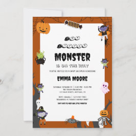 Süßes Halloween-Monster-Baby-Shower-Design Einladung