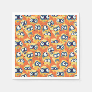 Süßes Halloween-Monster Gelb Orange Serviette