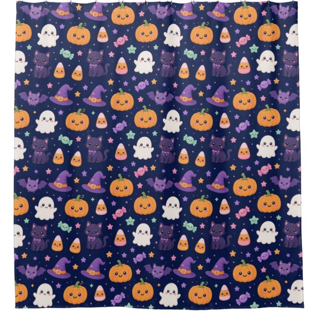 Süßes Halloween-Muster  Duschvorhang (Vorderseite)