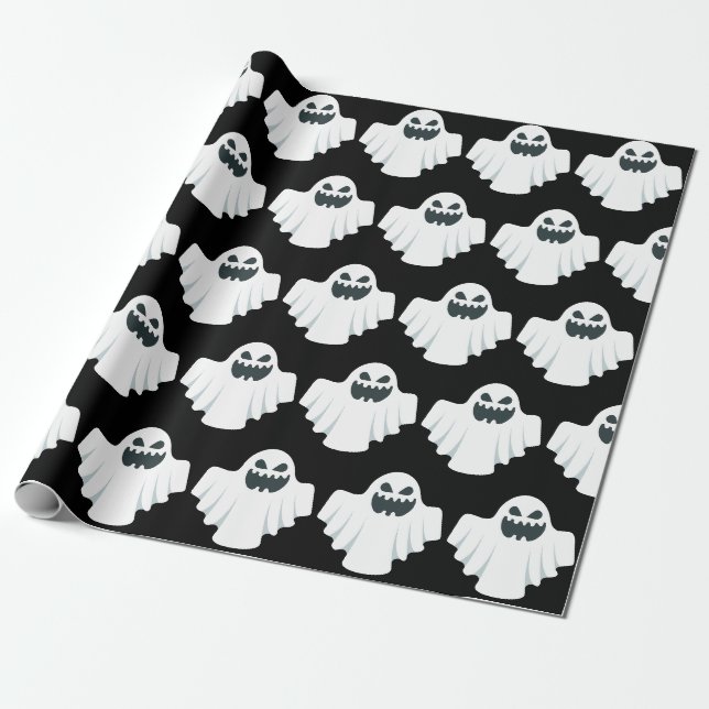 Süßes Halloween-Muster Gespenst Geschenkpapier (Ungerollt)