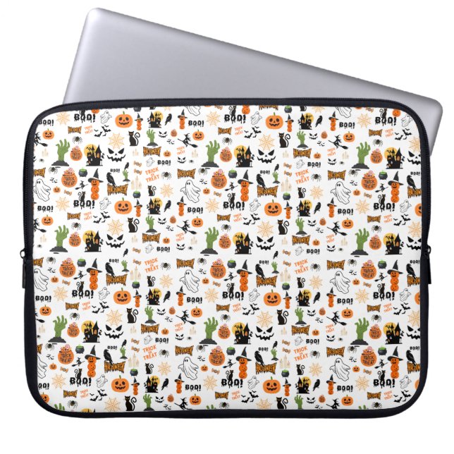 Süßes Halloween-Muster Laptop Laptopschutzhülle (Vorderseite)