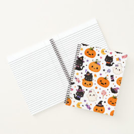 Süßes Halloween-Muster mit niedlichen Kürbissen Notizbuch