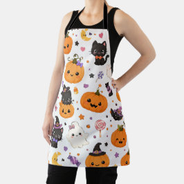 Süßes Halloween-Muster mit niedlichen Kürbissen Schürze