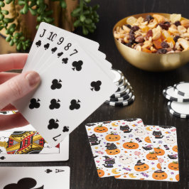 Süßes Halloween-Muster mit niedlichen Kürbissen Spielkarten