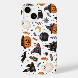 Süßes Halloween-Nahtlosmuster mit schwarzen Katzen Case-Mate iPhone 14 Hülle